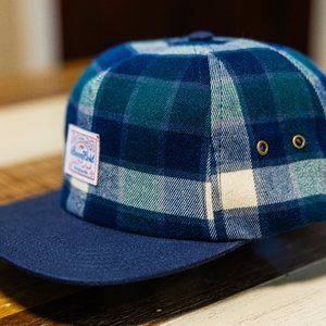 Benny Gold - Blue Venture Flannel Leather Strapback Hat